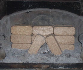 Photo of a fireplace with Grenheat bricks