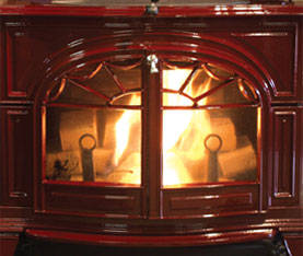 Photo of a lit stove